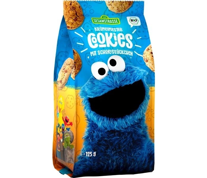 Bio Sušenky s kousky čokolády 125g Sesamstrasse
