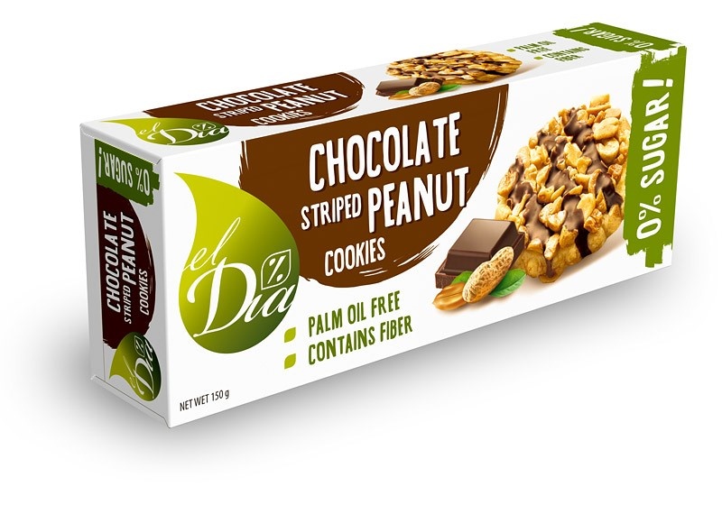 Arašídové sušenky zdobené čokoládou 125g el Dia