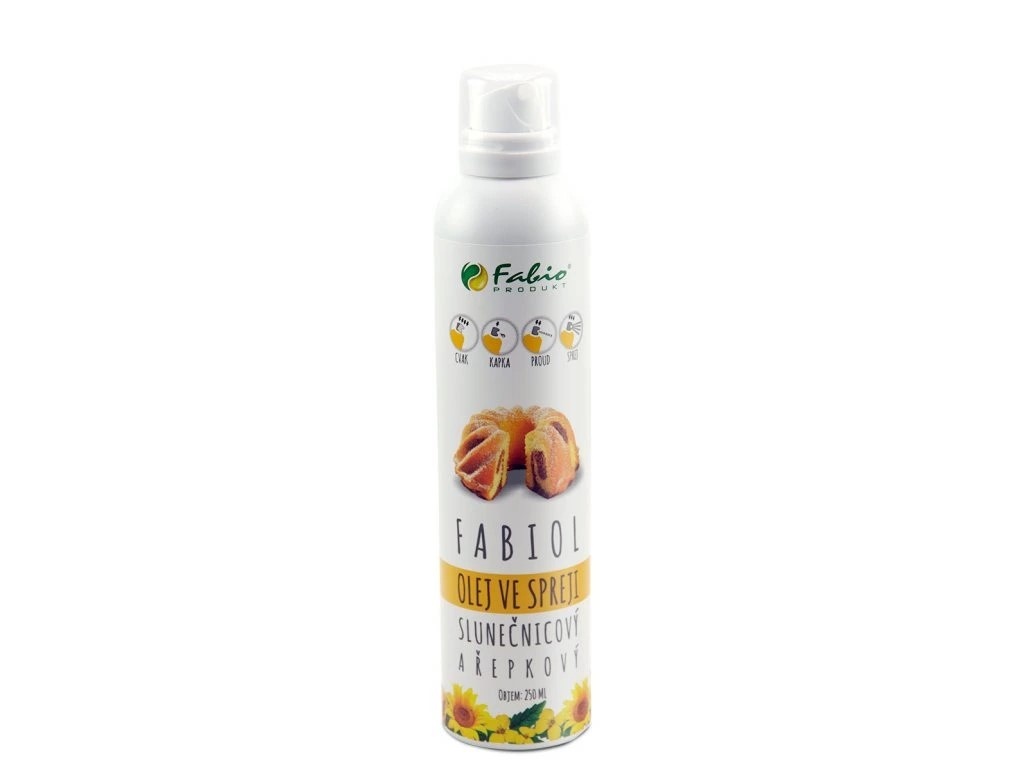 Olej ve spreji Slunečnicový+řepkový 250ml Fabio produkt