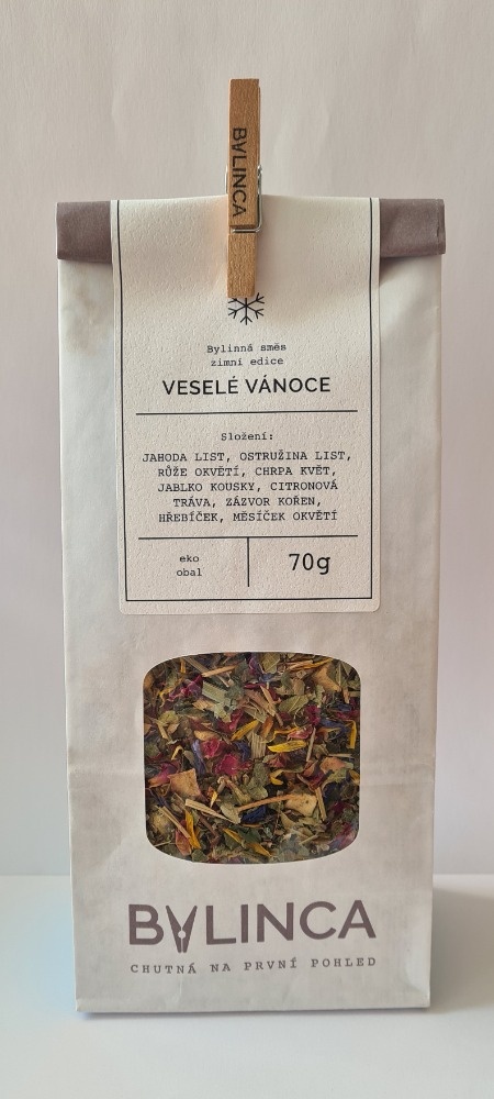 Čaj sypaný Veselé Vánoce 70g eko obal Bylinca