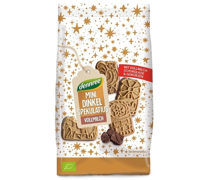 Bio Minispekulky sušenky s čokoládou 125g Dennree