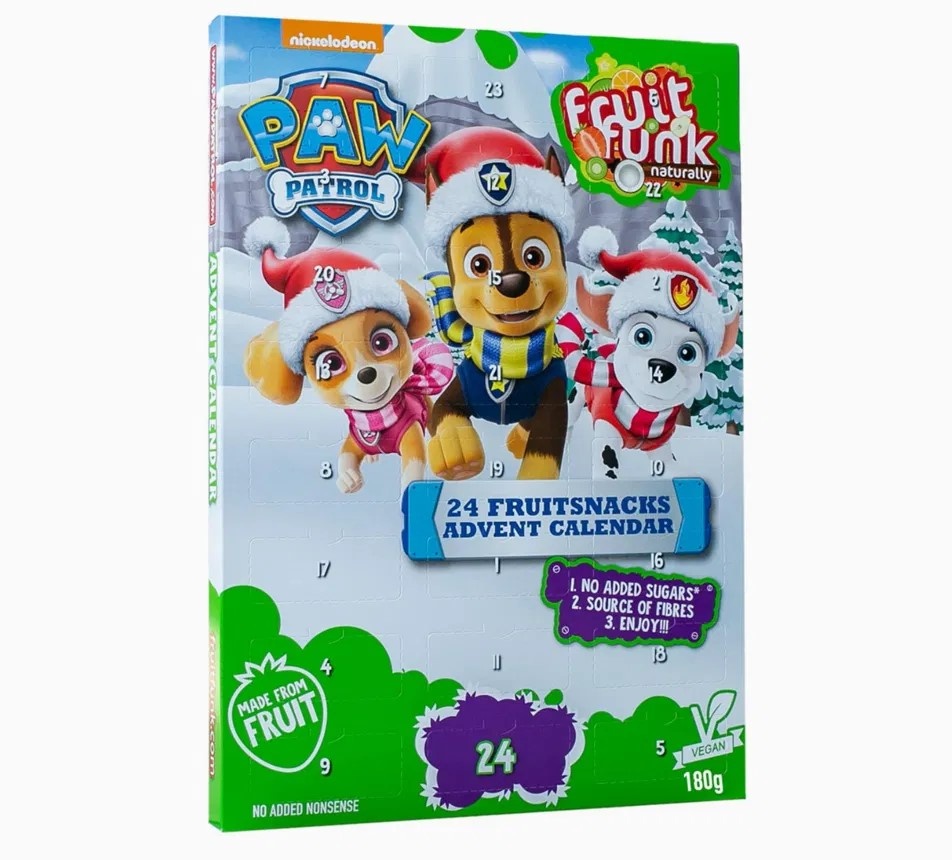 Adventní kalendář 180g Tlapková patrola Fruit Funk