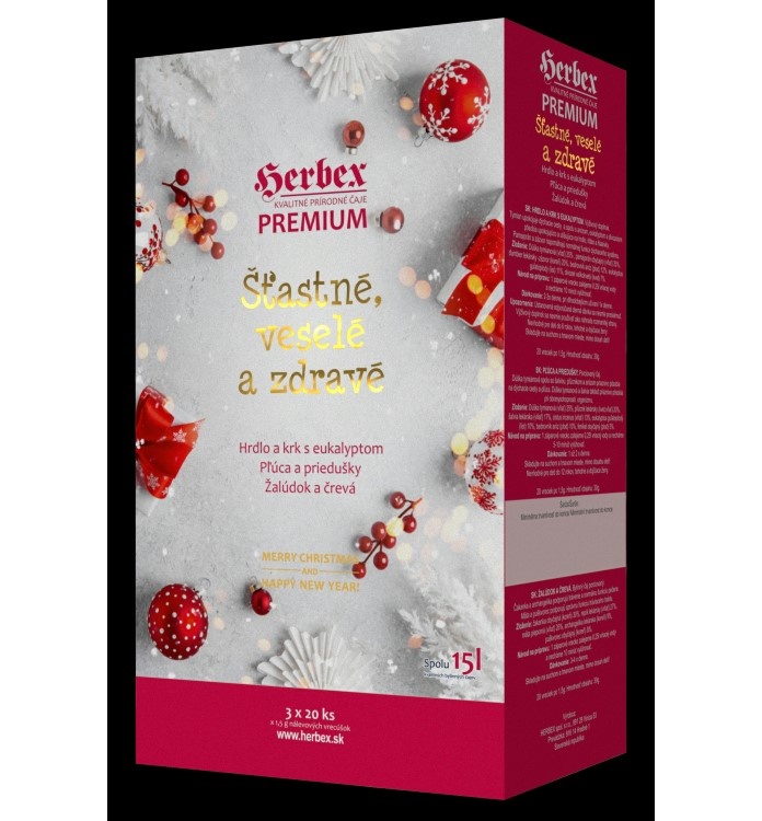Čajová dárková sada vánoční (červená) 90g  Herbex 