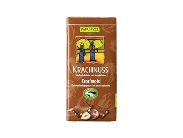 Bio Fair Trade mléčná čokoláda s celými  lísk. oříšky 100g Rapunzel