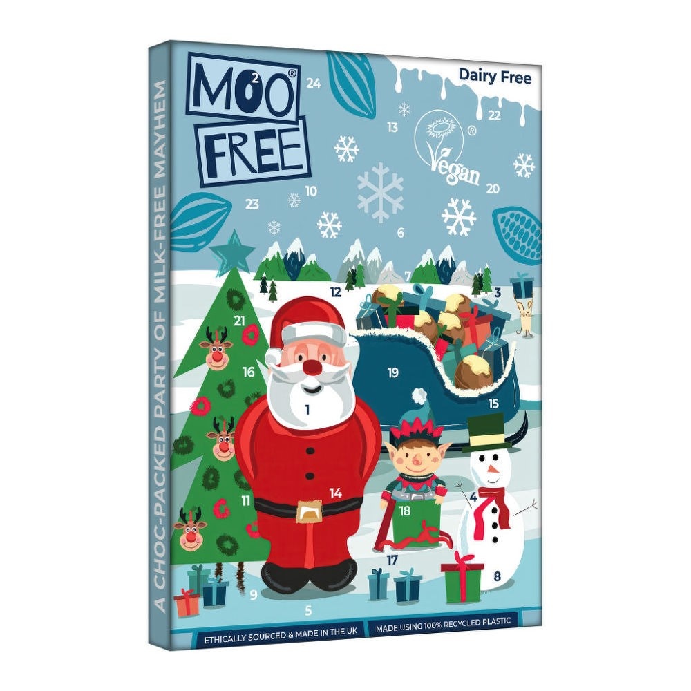 Adventní kalendář kakaový/bílý 70g MOO Free