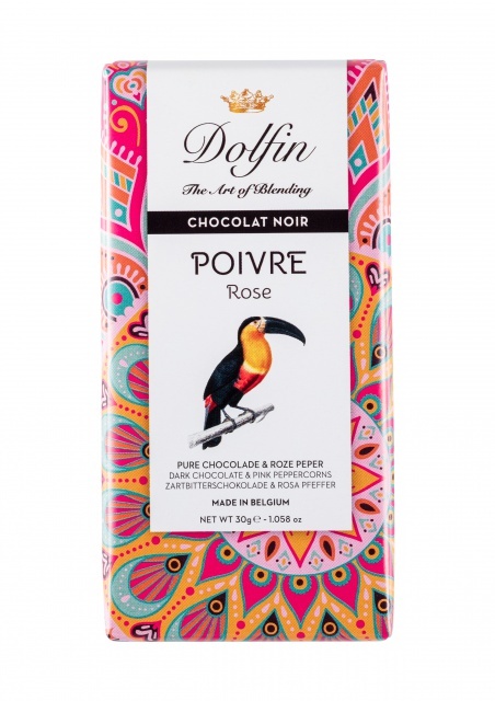 Dolfin čokoláda hořká s růžovým pepřem 30g