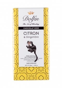 Čokoláda hořká s citronem a zázvorem 30g Dolfin