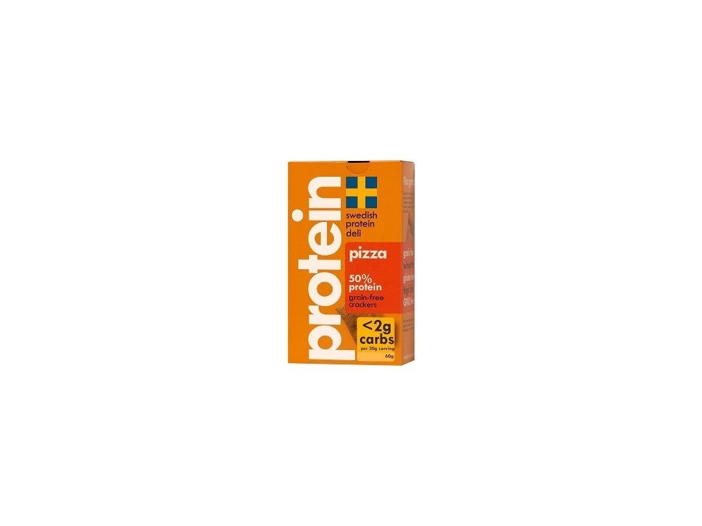 Proteinové krekry s příchutí PIZZA 60g Swedish Protein Deli