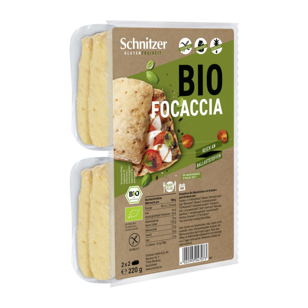 Bio pečivo Focaccia bezlepková 220g Schnnitzer
