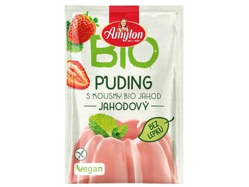 BIO Puding jahodový s kousky jahod  40g AMYLON
