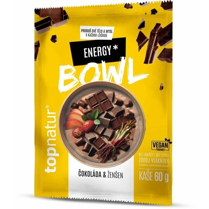 Kaše BOWL Energy 60g čokoláda a ženšen Topnatur