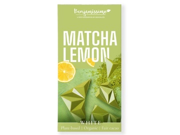 Čokoláda Bio - bílá Matcha a citron 60g Benjamissimo