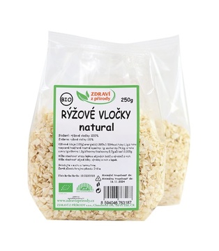 BIO Rýžové vločky natural 250g Zdraví z přírody