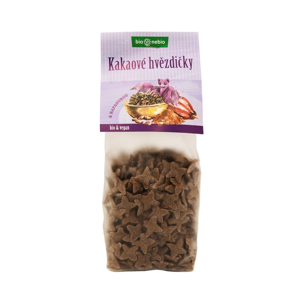 Bio kakové hvězdičky s rapadurou 150g Bio nebio