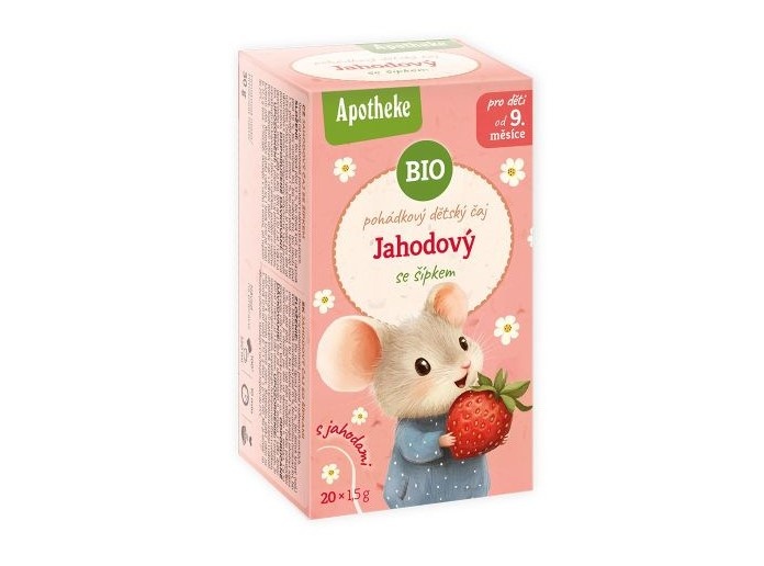 Bio Pohádkový dětský Čaj jahodový se šípkem 30g Apotheke