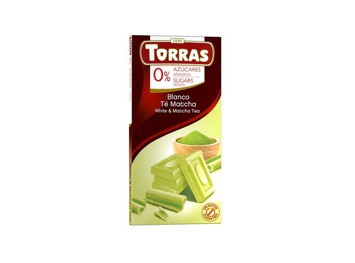 Čokoláda s čajem matcha, bílá 75g Torras