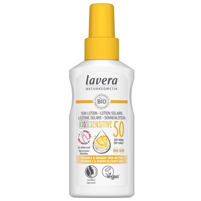 Bio Opalovací mléko pro děti SENSITIV SPF 50 100ml Lavera