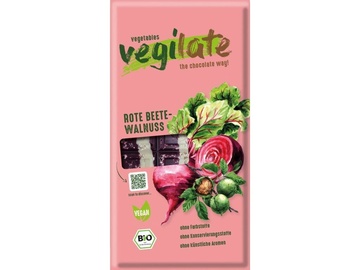 Bio pochoutka červená řepa/vlašský ořech 85g VegiLate