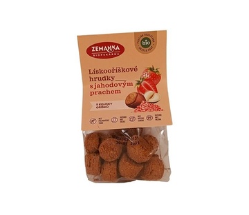 Bio Hrudky lískový ořech a jahodový prach 100g Zemanka