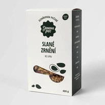 SLEVA 30% Cena po slevě 104,-  Datum min. spotřeby 6/2025 Slané pečené zrnění 400 g Janova Pec 