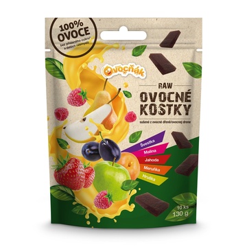 RAW ovocné kostky - sušená ovocná dřeň 130g /10ks/ OVOCŇÁK