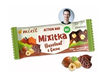 BIO tyčinka Mixitka Action Bar  Adama Ondry – Lískový oříšek a kakao 34g Mixit
