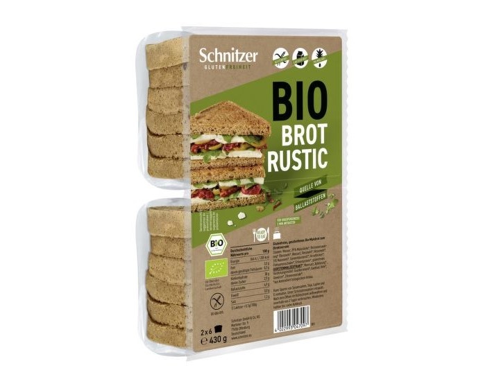 Schnitzer BIO bezlepkový chléb toustový rustic 430g 