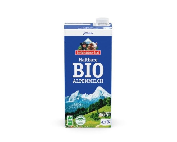 Bio Mléko polotučné alpské trvanlivé 1 l BGL - chlazený produkt, pouze pro osobní odběr