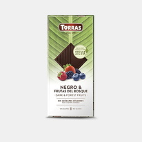 Hořká čokoláda s lesním ovocem slazená stevíí  Torras 125 g