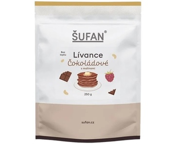 ŠUFAN Lívance čokoládové s malinami 250g bezlepkové