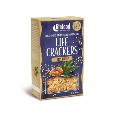 BIO RAW Life Crackers Konopné s chia semínky 80g Lifefood