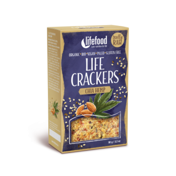 BIO RAW Life Crackers Konopné s chia semínky 80g Lifefood