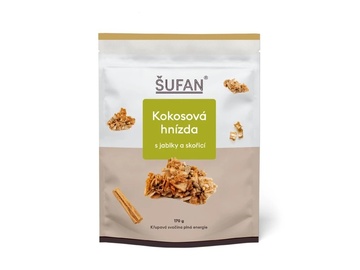 ŠUFAN Kokosová hnízda s jablky a skořicí 170g