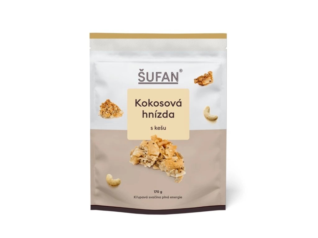 ŠUFAN Kokosová hnízda s kešu 170g