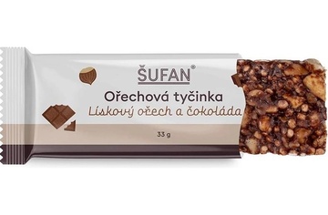 ŠUFAN Ořechová tyčinka lískový ořech a čokoláda 33g
