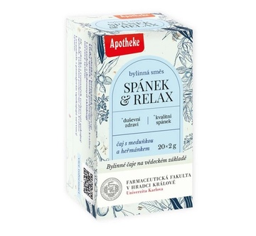 APOTHEKE Čaj bylinná směs pro SPÁNEK a RELAX 40g Farmac. fakulta v Hradci Králové