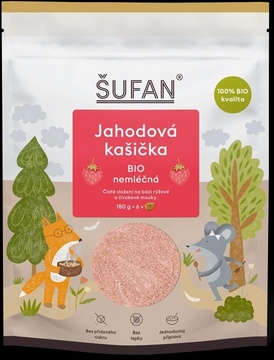 ŠUFAN Jahodová kašička 180g nemléčná