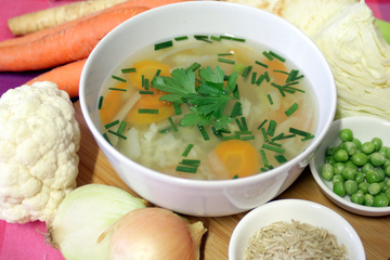 zeleninová polévka s rýží