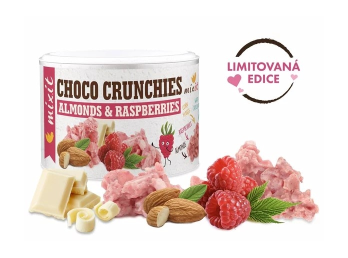 Mixit Crunchies – Malinové čokohrudky s mandlemi 140g