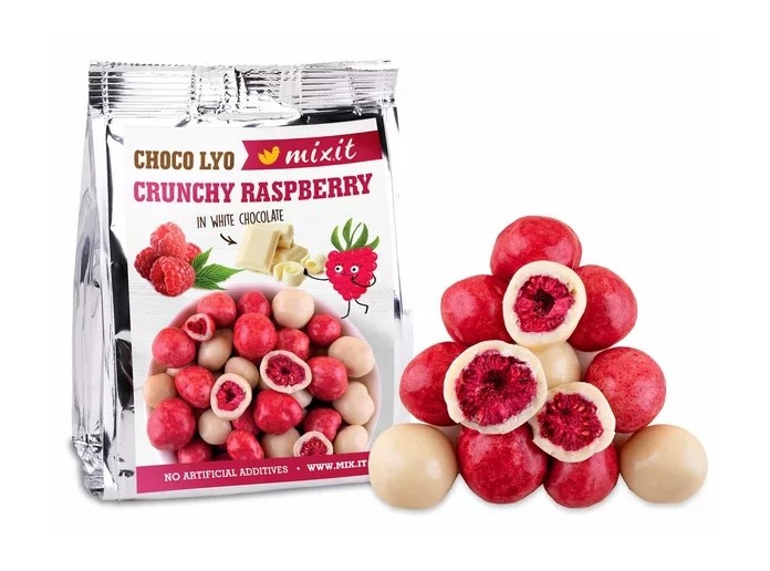 MIXIT Křupavé maliny v bílé čokoládě 70g