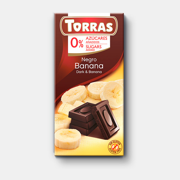 Čokoláda s banánem 0% cukru 75 g TORRAS