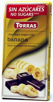 Čokoláda s banánem 0% cukru 75 g TORRAS