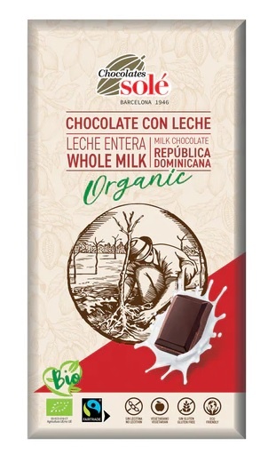 BIO mléčná čokoláda 39 % 100 g Solé