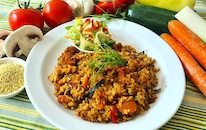 kuskus se zampiony a pecenou zeleninou