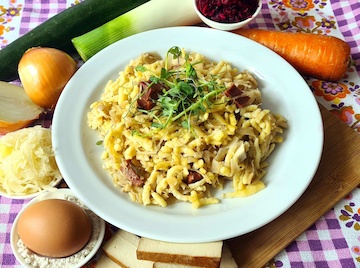 specle s uzenym tofu a kysanym zelim