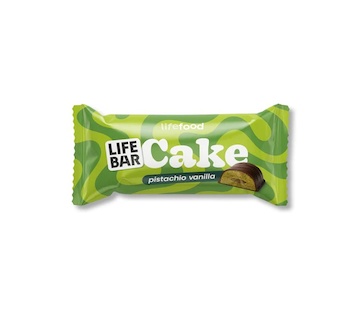 LifeFood LIFEBAR Cake - tyčinka s pistáciemi a vanilkou 35g