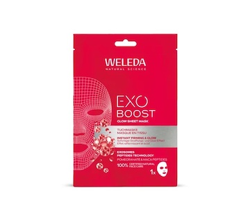 Weleda Exo Boost Zpevňující maska Granátové jablko a Maca 1ks 20ml Plátýnková zpevňující maska 