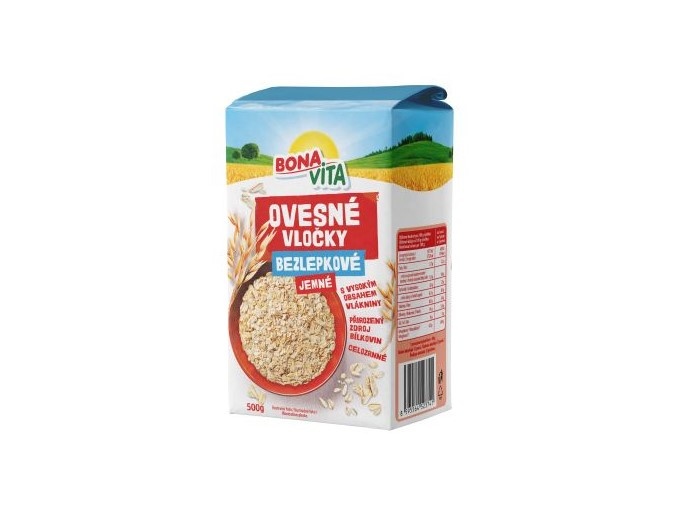 BONAvita BEZlepkové  ovesné vločky jemné 500g