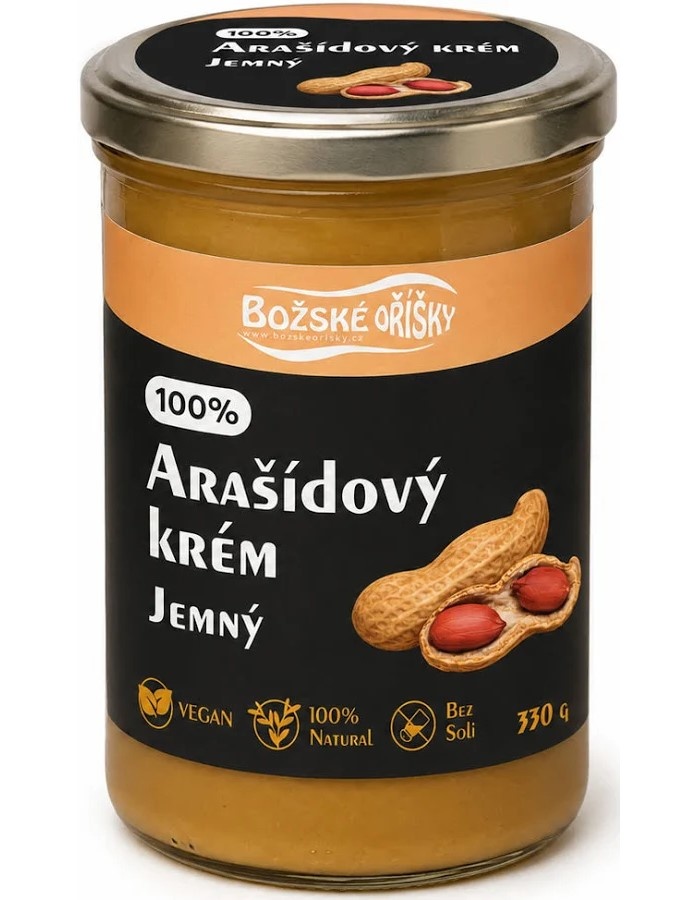 Božské oříšky 100 % Arašídový krém JEMNÝ 330g