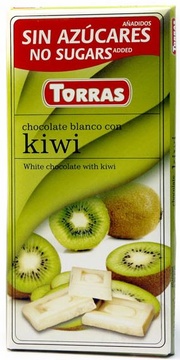 Dia čokoláda bílá s kiwi  Torras 75 g